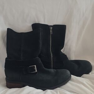 UGG Black Ankle Boots with Buckle Detail